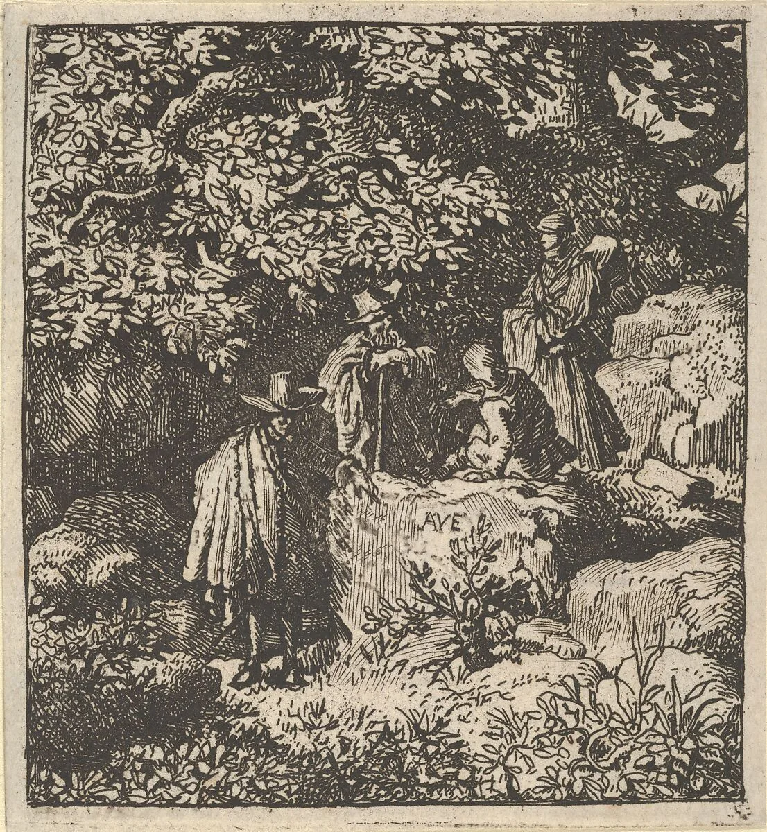 Four Figures under a Tree — Allart van Everdingen