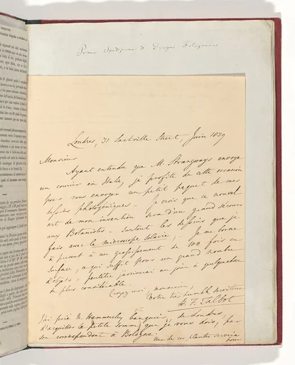 [Manuscript Letter from W. H. Fox Talbot to Antonio Bertoloni]