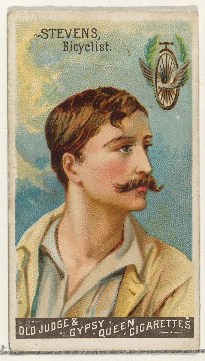 Stevens, Bicyclist, from the Goodwin Champion series for Old Judge and Gypsy Queen Cigarettes — Goodwin & Company