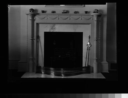 [Fireplace with Swag and Column Reliefs]