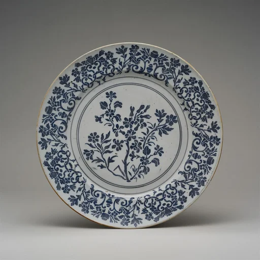 Dish with stenciled decoration