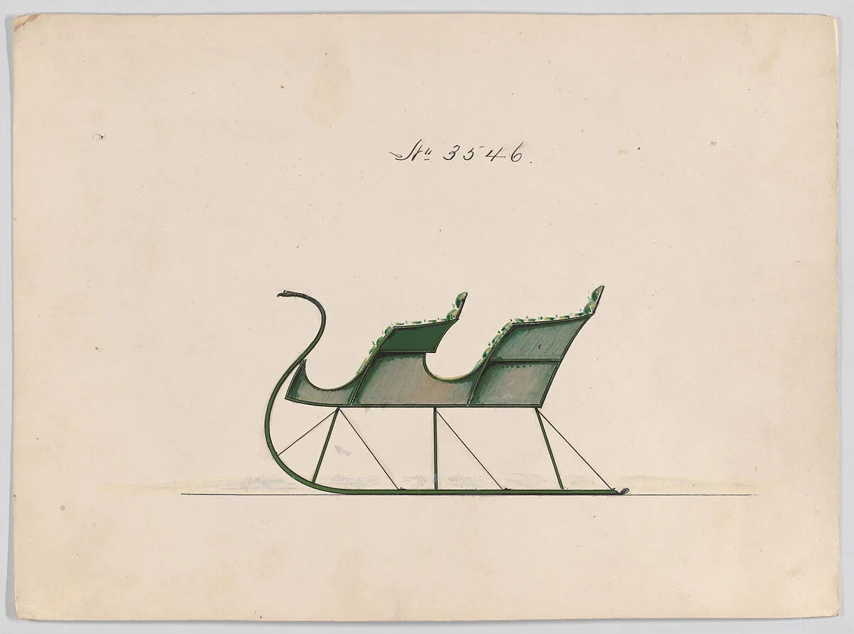 Design for 2 Seat Sleigh, no. 3546 — Brewster & Co.