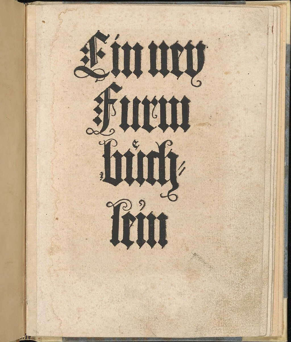 Ein ney Furmbüchlein, Title page — Johann Schönsperger the Younger