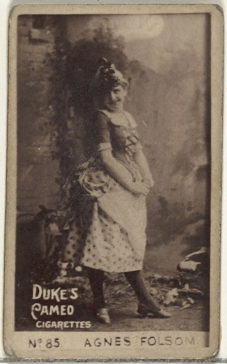 Card Number 85, Agnes Folsom, from the Actors and Actresses series (N145-4) issued by Duke Sons & Co. to promote Cameo Cigarettes — W. Duke, Sons & Co.