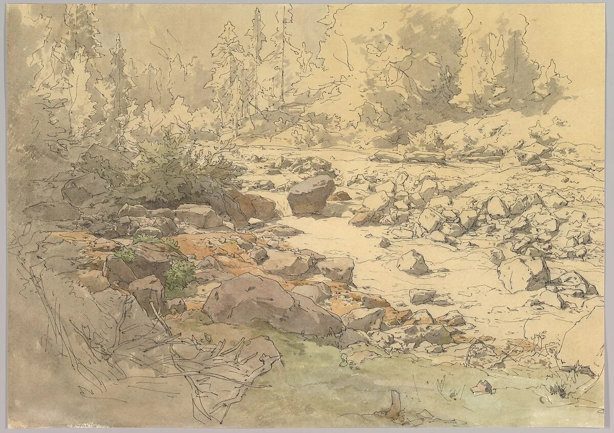 Landscape with Rocks in a River (near Kronau?) — Eduard Peithner von Lichtenfels