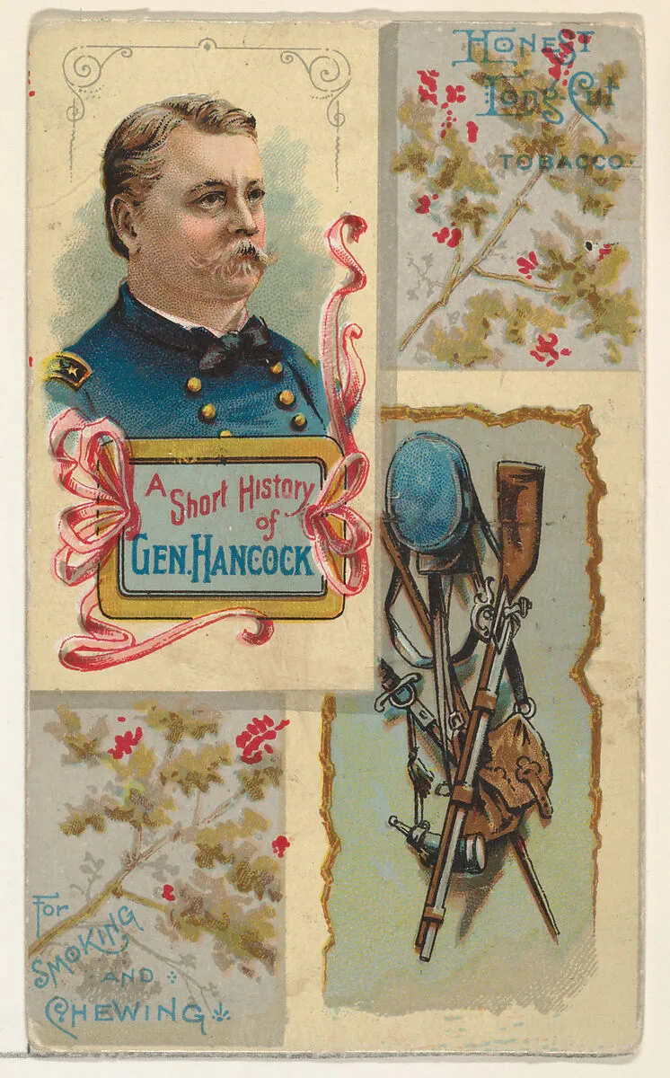 A Short History: General Winfield S. Hancock, from the Histories of Generals series (N114) issued by W. Duke, Sons & Co. to promote Honest Long Cut Smoking and Chewing Tobacco — Knapp & Company|W. Duke, Sons & Co.