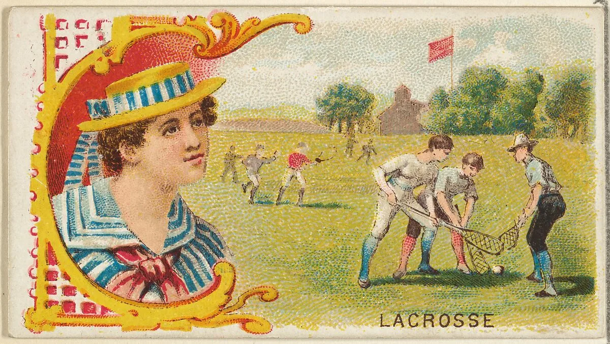 Lacrosse, from the Games and Sports series (N165) for Old Judge Cigarettes — Goodwin & Company