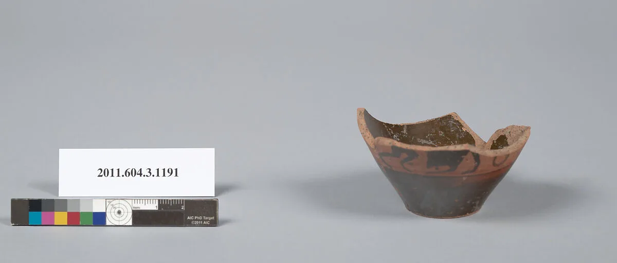 Terracotta fragment of a mastoid (drinking cup with narrow base) — Unknown