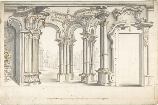 Design for a Painted Perspective Wall Decoration