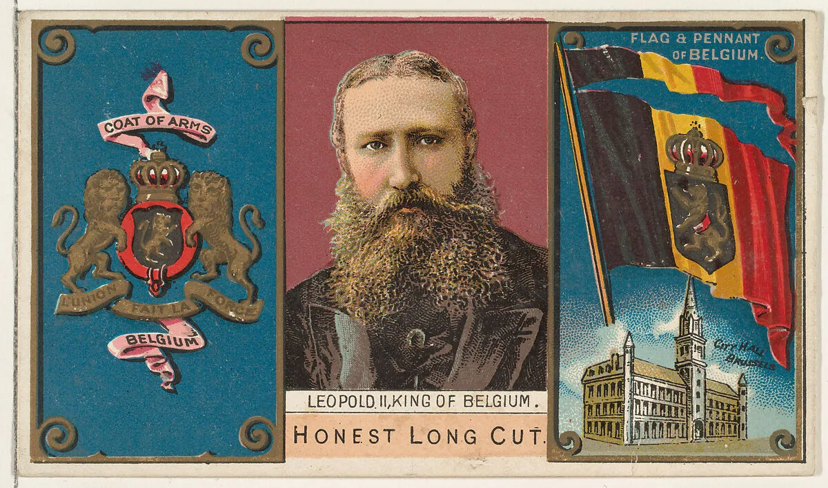 Leopold II, King of Belgium, from the Rulers, Flags, and Coats of Arms series (N126-1) issued by W. Duke, Sons & Co. — W. Duke, Sons & Co.