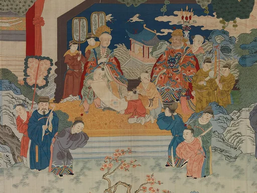 清晚期 緙絲賀壽圖|Panel with birthday celebration