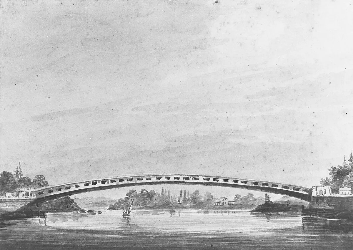 The Upper Bridge over the Schuylkill, Philadelphia—Lemon Hill in the Background — Pavel Petrovich Svinin