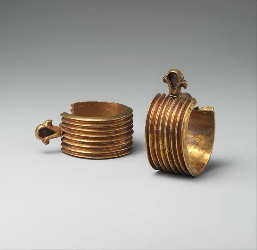 Pair of Ribbed Penannular Earrings
