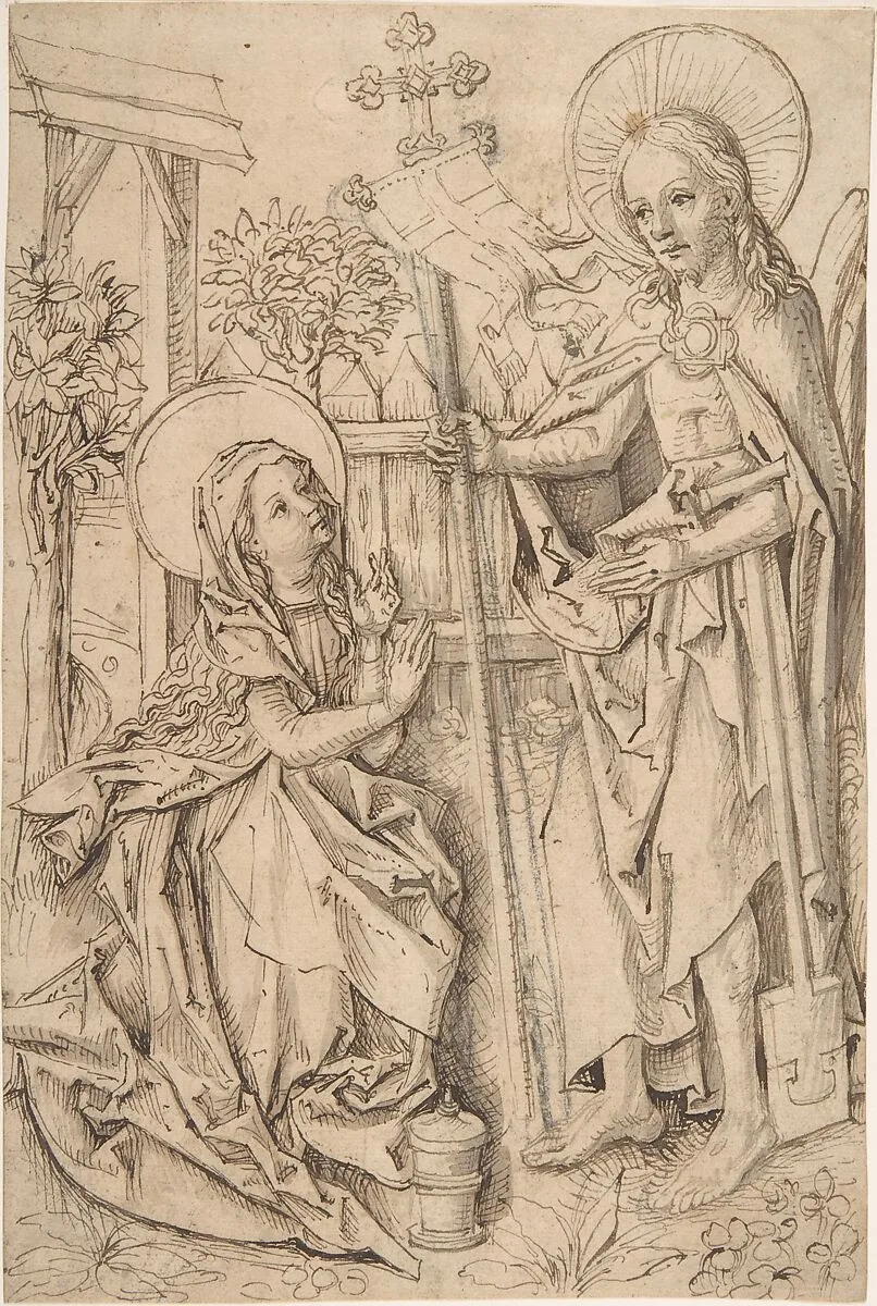 Christ Appearing to Mary Magdalen — Master of the Drapery Studies|Anonymous, German