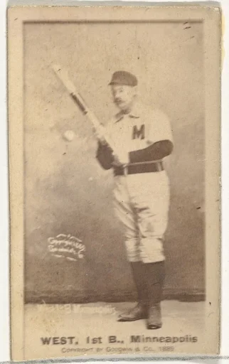 Milton Douglas "Buck" West, 1st Base, Minneapolis, from the Old Judge series (N172) for Old Judge Cigarettes