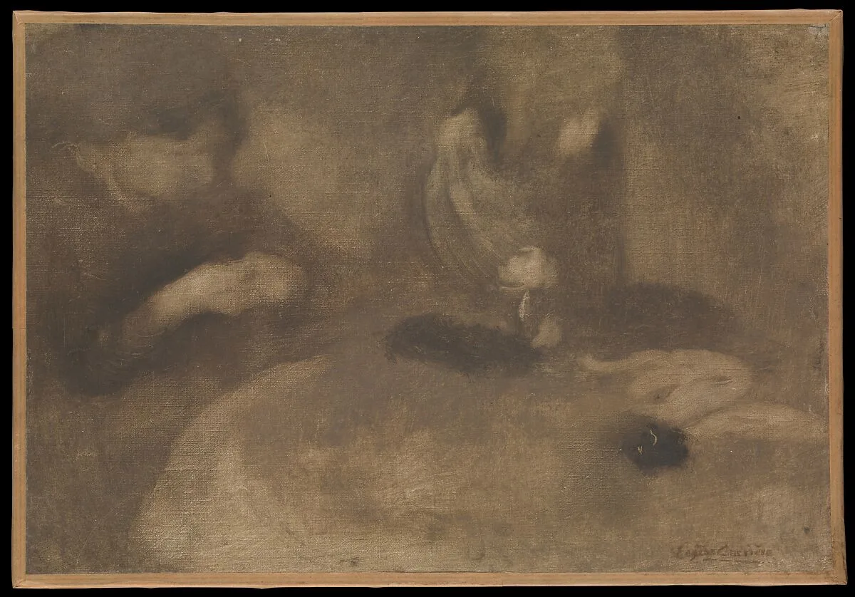 Women Sewing at a Table — Eugène Carrière