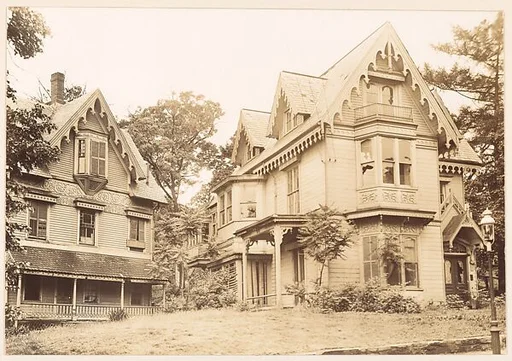 [Two Gothic Revival Houses with Decorative Vergeboards in Gables, Dorchester, Massachusetts]