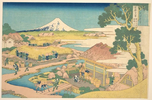 冨嶽三十六景 駿州片倉茶園の不二|Fuji from the Katakura Tea Fields in Suruga (Sunshū Katakura chaen no Fuji), from the series Thirty-six Views of Mount Fuji (Fugaku sanjūrokkei)