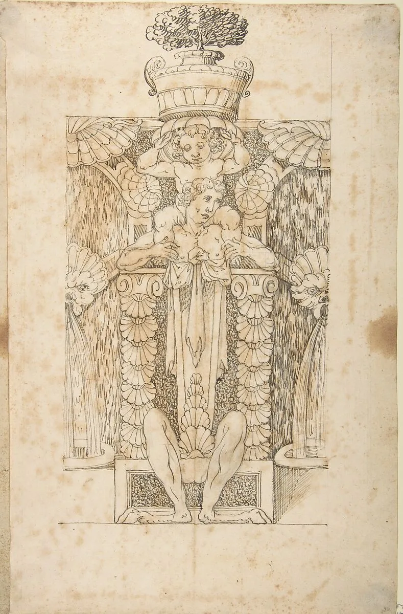 Design for a Wall Fountain — Anonymous, Italian, Lombard, 16th century
