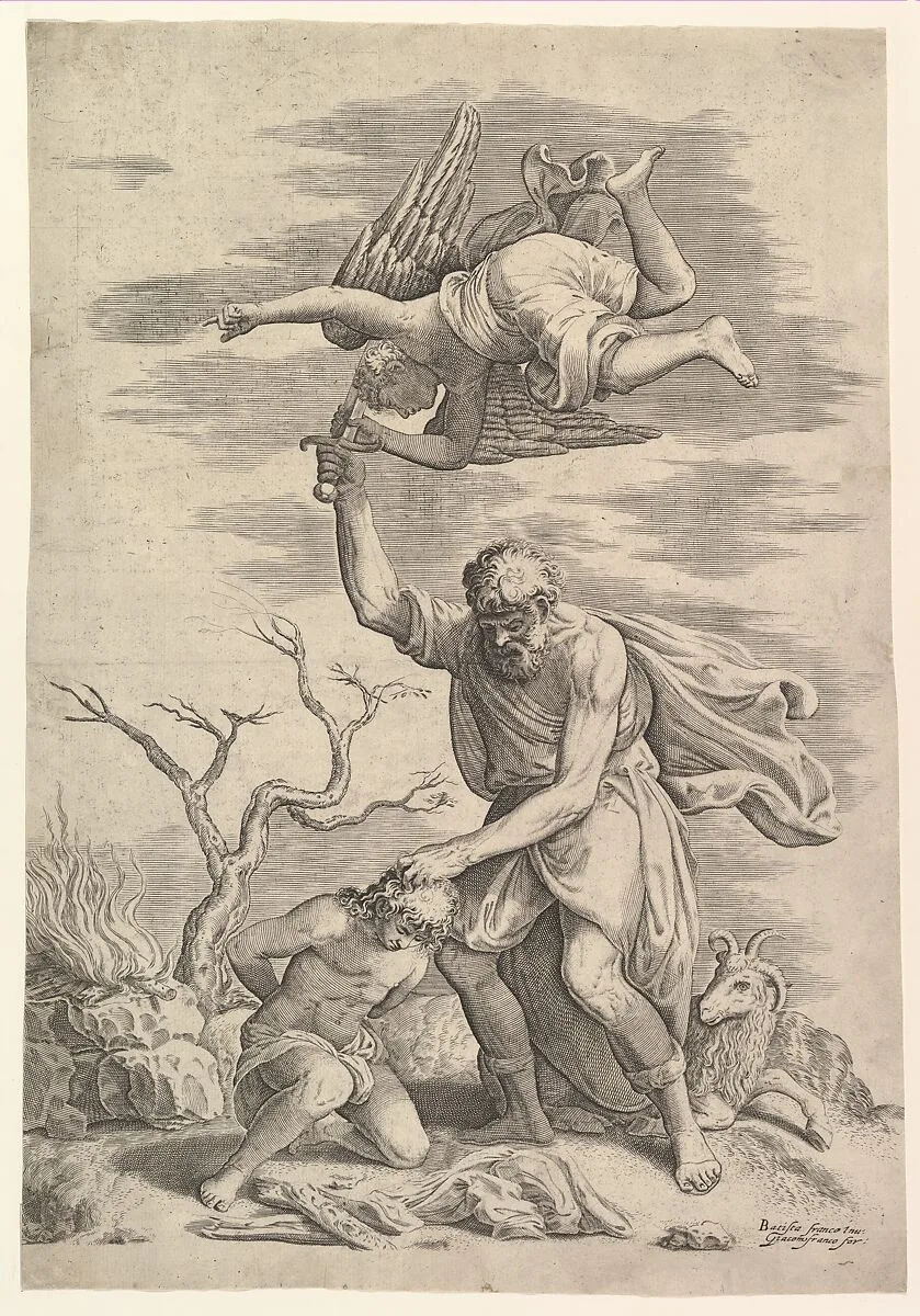 The Angel Staying the Arm of Abraham — Battista Franco