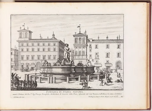 Fontana in Piazza Navona [Fontana del Moro], from "La Fontane di Roma nelle Piazze e Luoghi Publici (...)"