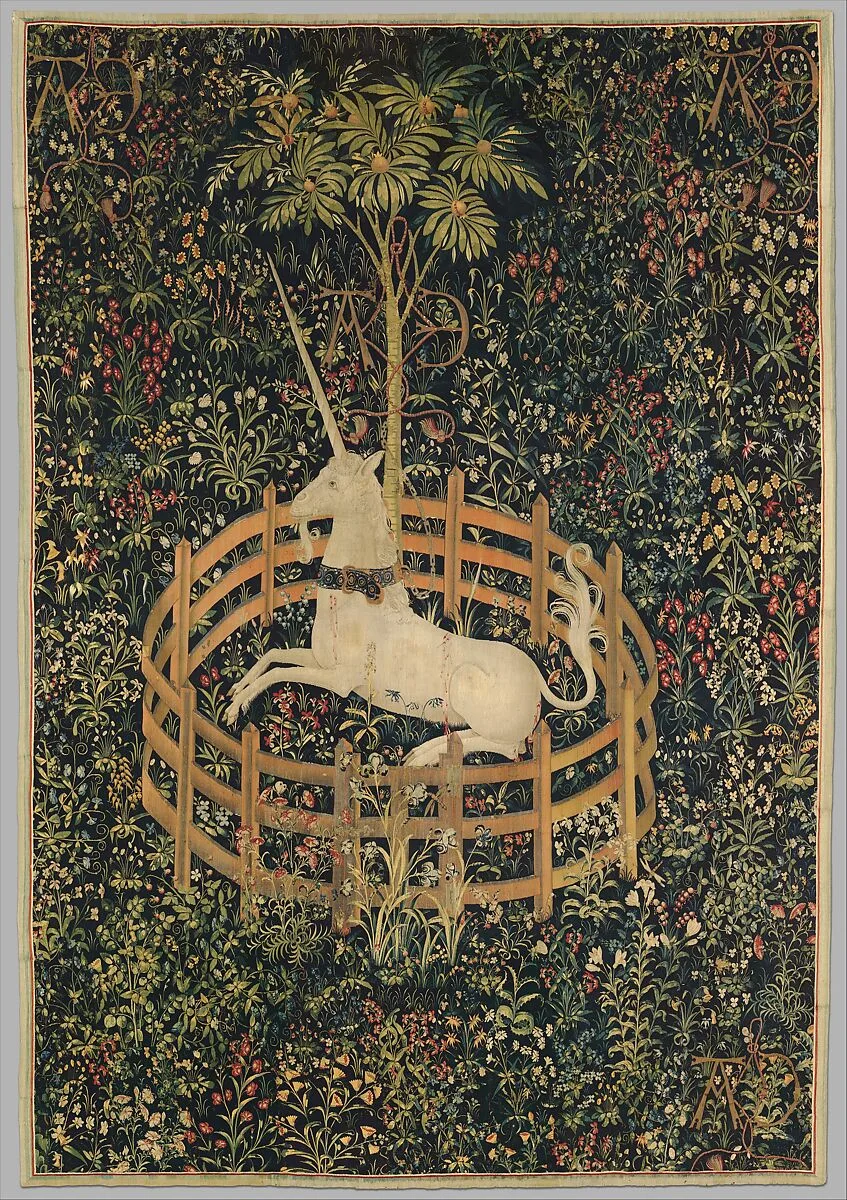 The Unicorn Rests in a Garden (from the Unicorn Tapestries) — Unknown