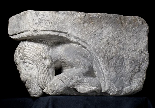 Corbel with Crouching Woman Clutching her Long Hair