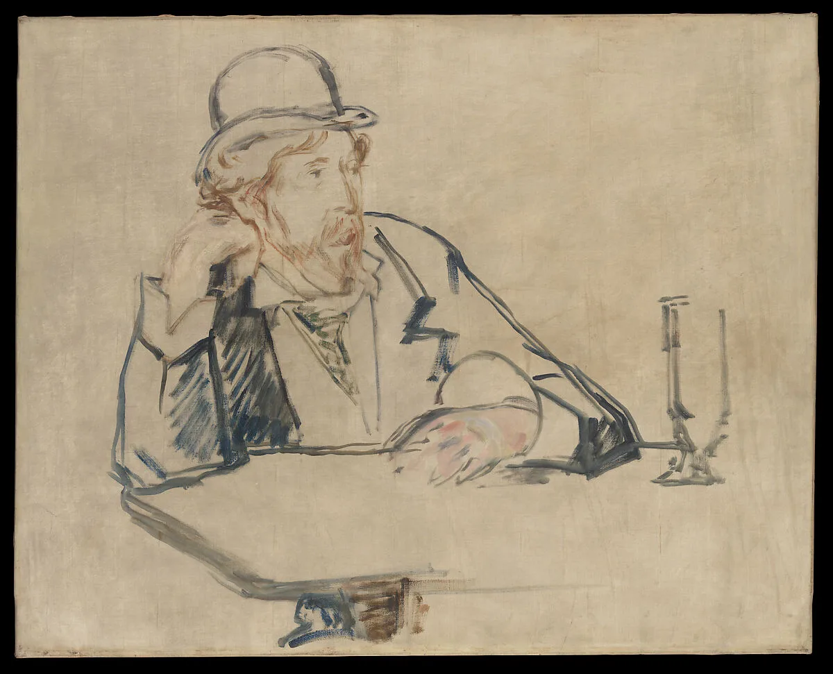 George Moore (1852–1933) at the Café — Edouard Manet