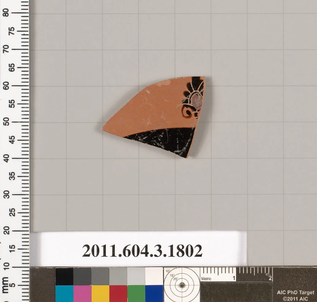 Terracotta fragment of a kylix: Lip cup (drinking cup) — Unknown