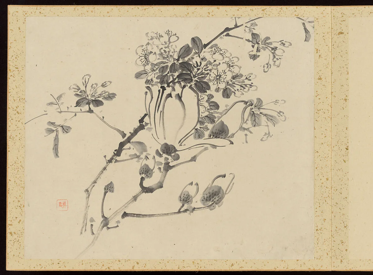 「四時清雅」|"Refined Elegance in the Four Seasons" (Shiji seiga), Album of Flower Paintings — Yamamoto Baiitsu