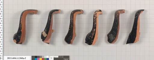 Terracotta fragments of kylikes (drinking cups)