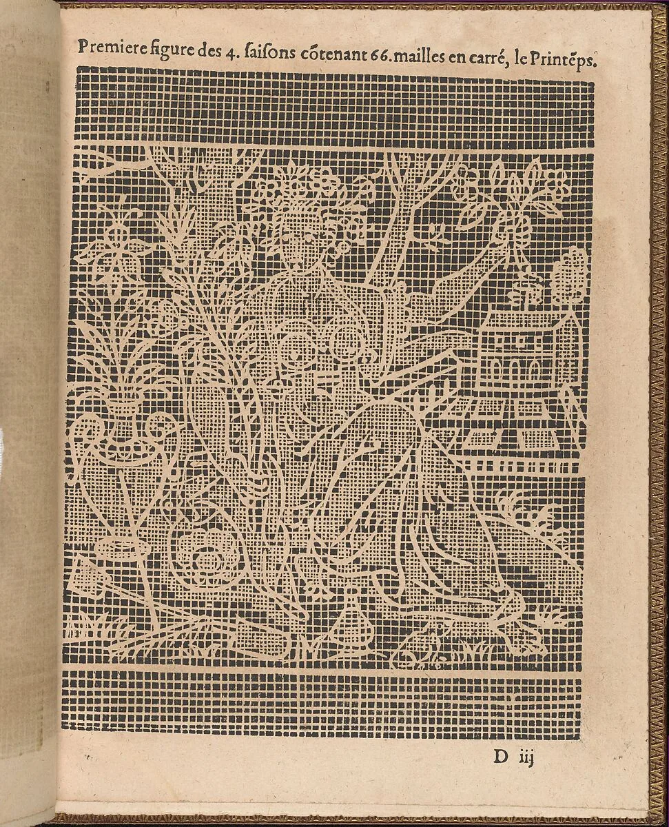 La Pratique de l'Aiguille, page 14 (recto) — Matthias Mignerak|Pierre Firens|Marie de Medici|Jean Le Clerc