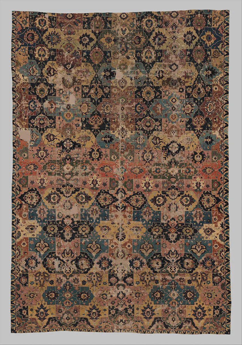 Vase-technique Carpet with Overlapping Cartouches — Unknown