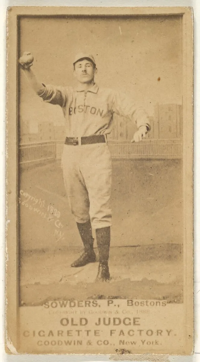 Sowders, Pitcher, Boston, from the Old Judge series (N172) for Old Judge Cigarettes — Goodwin & Company