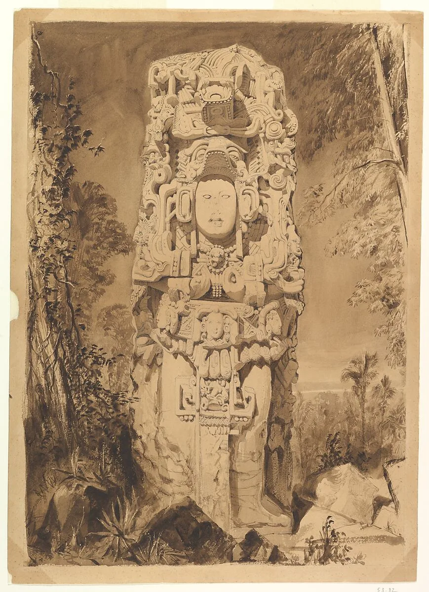 Stela at Copán — Frederick Catherwood