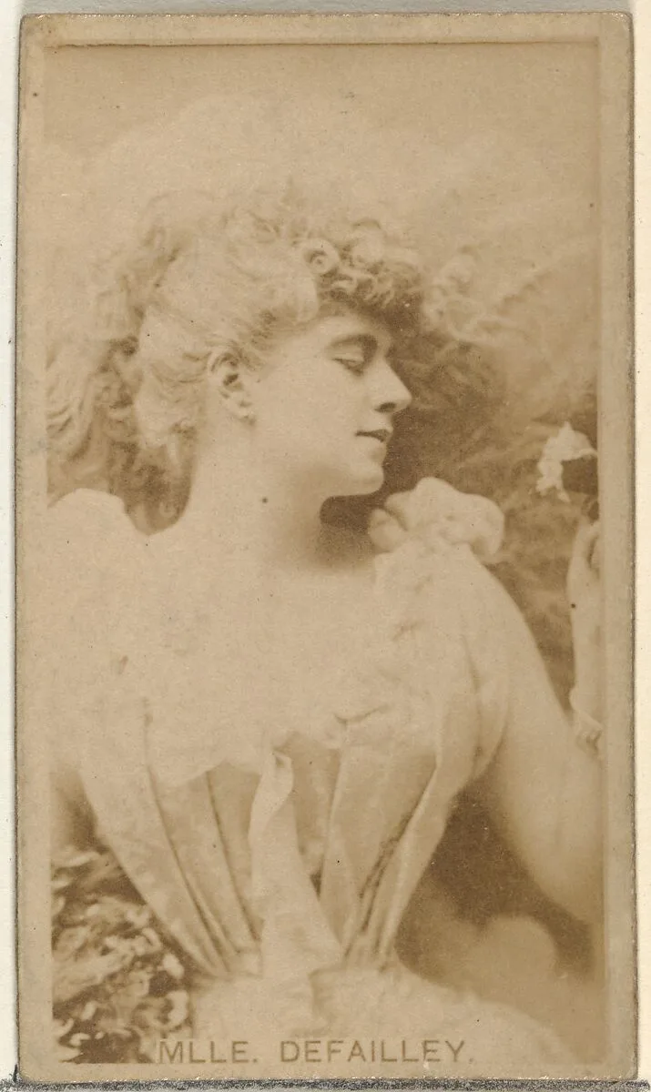 Mlle. Defailley, from the Actors and Actresses series (N145-8) issued by Duke Sons & Co. to promote Duke Cigarettes — American Tobacco Company|W. Duke, Sons & Co.