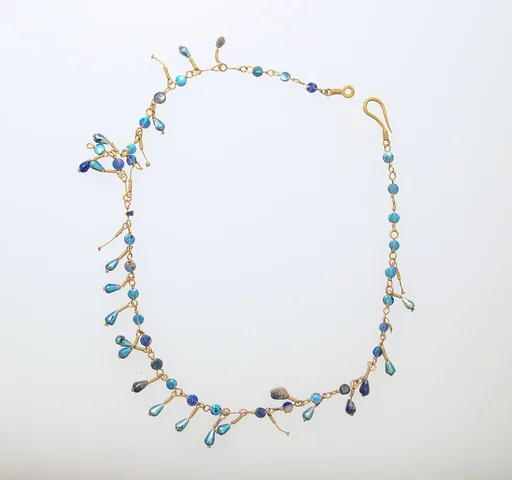 Necklace with blue beads