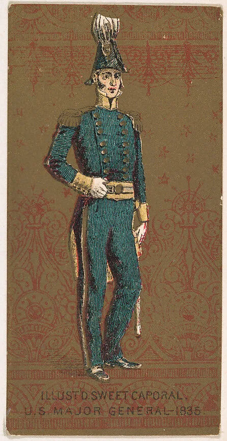 Major General, United States Army, 1835, from the Military Series (N224) issued by Kinney Tobacco Company to promote Sweet Caporal Cigarettes — Kinney Brothers Tobacco Company