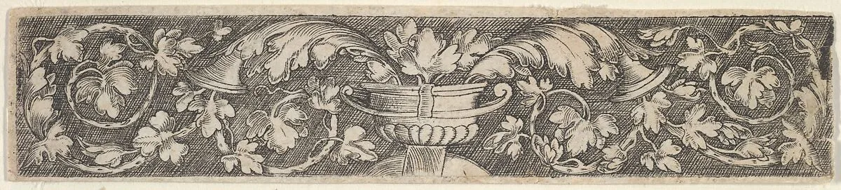 Copy of a Horizontal Panel with Tendrils Growing Outwards from a Vessel at Center — Jacob Binck