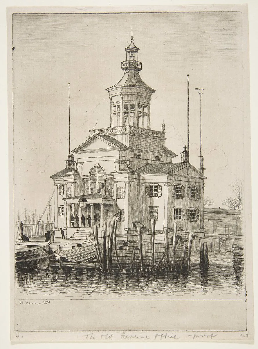 The Old Revenue Office, Whitehall, from "Scenes of Old New York" — Henry Farrer