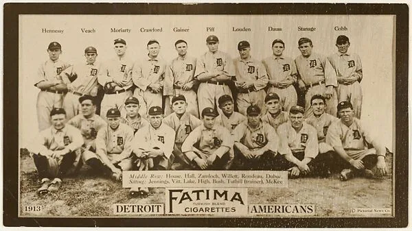 Detroit Tigers, American League, from the "Baseball Team" series (T200), issued by Liggett & Myers Tobacco Company to promote Fatima Turkish Blend Cigarettes — The Pictorial News Co.|Liggett & Myers Tobacco Company