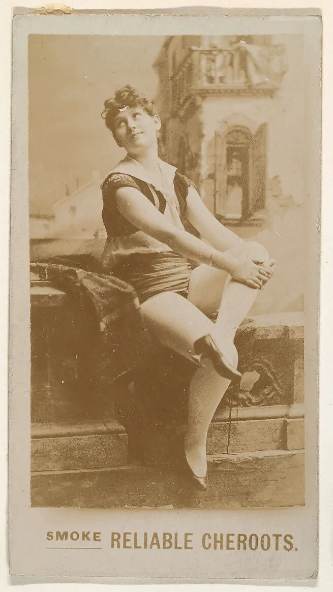 Actress seated with hands on knee, from the Actresses series (N666) to promote Reliable Cheroots — Unknown
