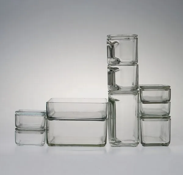 "Kubus" Stacking Containers — Vereinigte Lausitzer Glaswerke|Wilhelm Wagenfeld