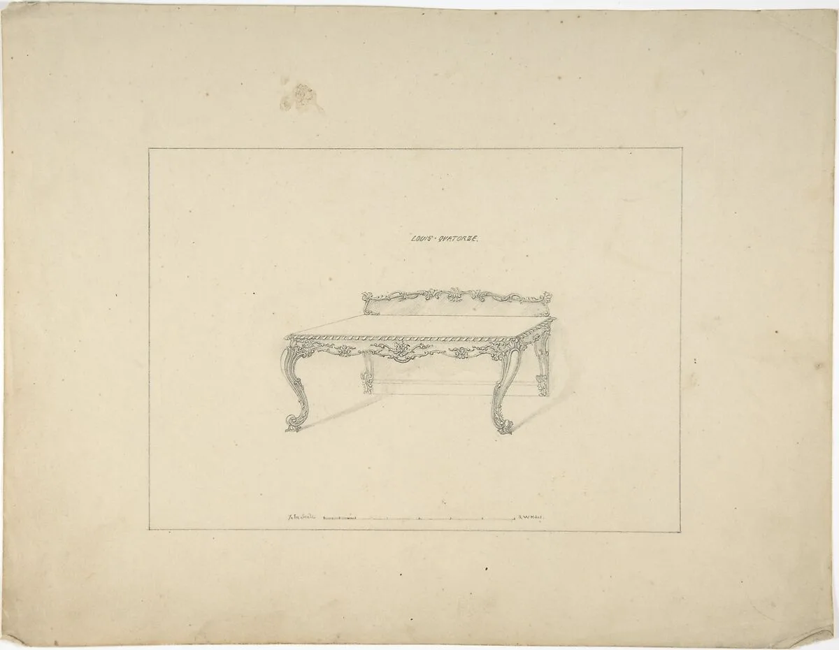 Design for a Sidetable, Louis Quatorze Style — Robert William Hume