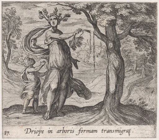 Plate 87: Dryope Changed into a Lotus Tree (Driope in arboris formam transmigrat), from Ovid's 'Metamorphoses'