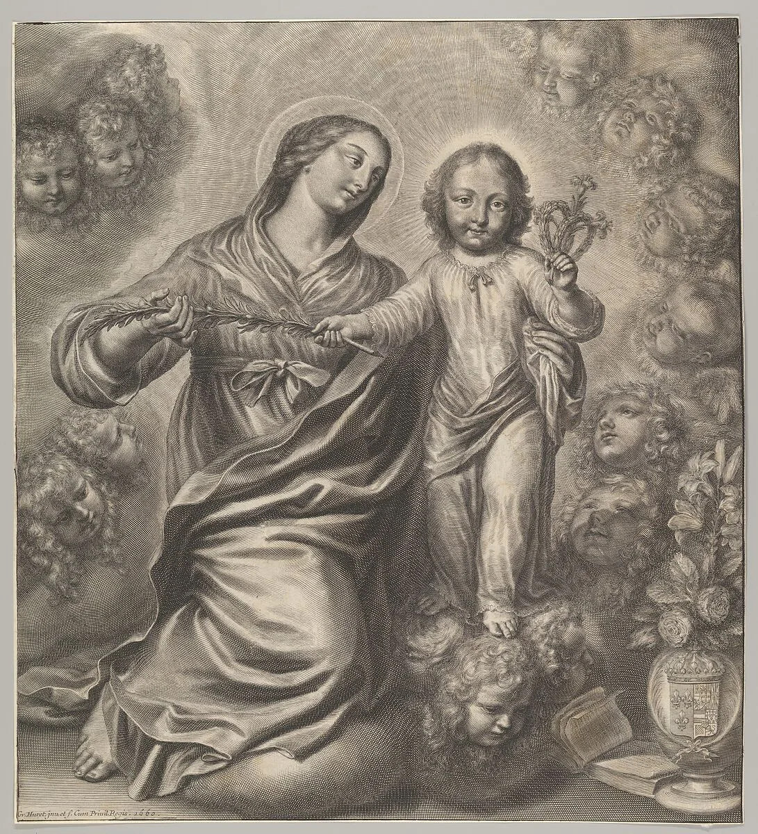Virgin and Child Surrounded by Cherubs' Heads — Grégoire Huret