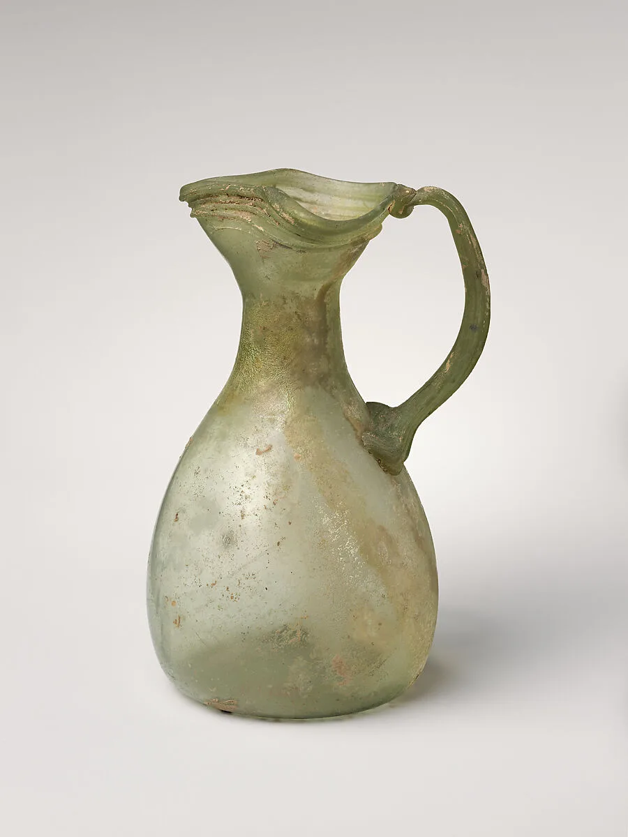 Glass jug with trefoil rim — Unknown