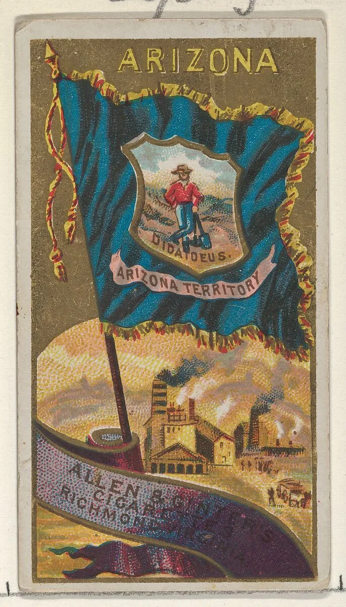 Arizona, from Flags of the States and Territories (N11) for Allen & Ginter Cigarettes Brands — Allen & Ginter