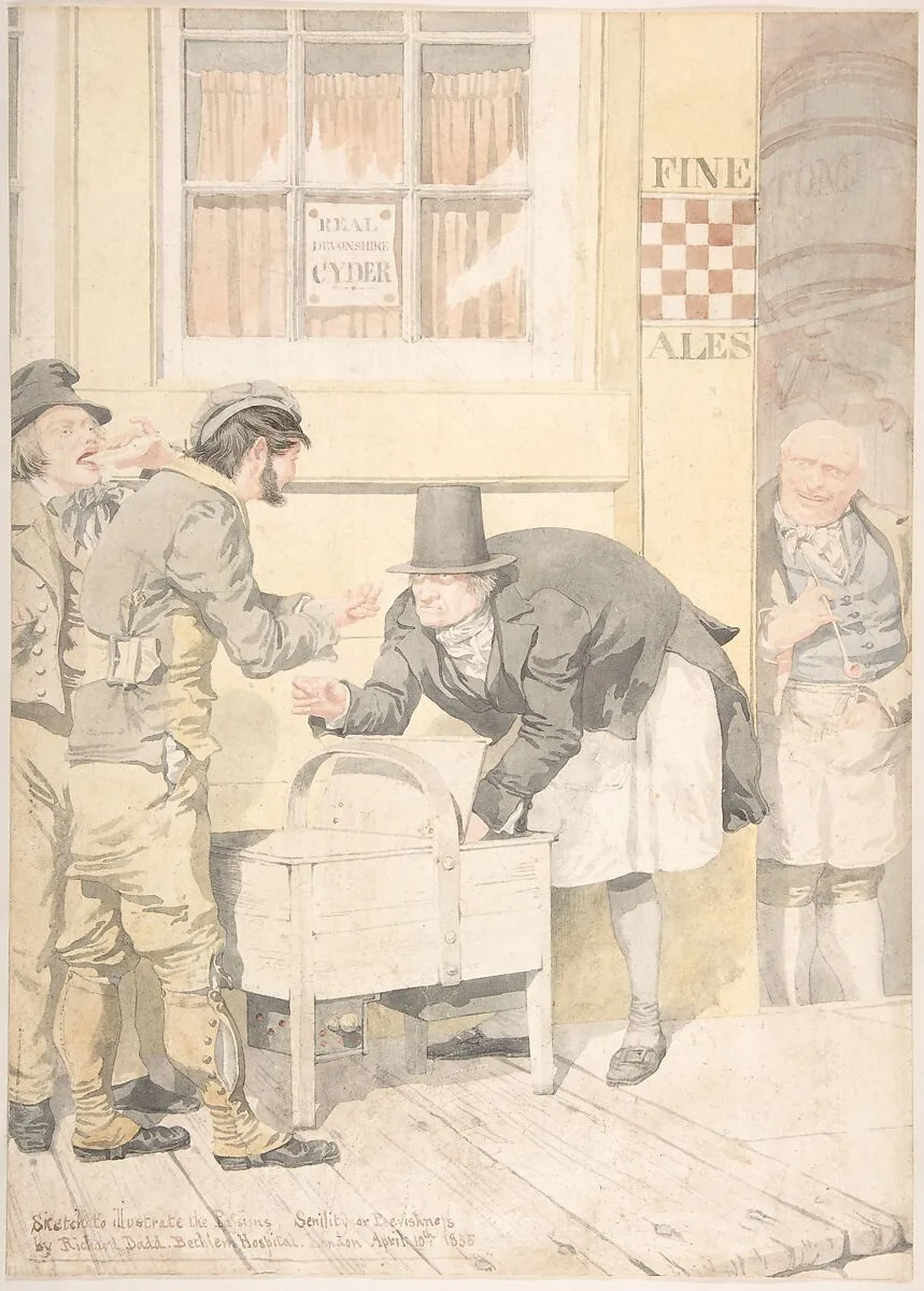 Sketch to Illustrate the Passions—Senility or Peevishness — Richard Dadd