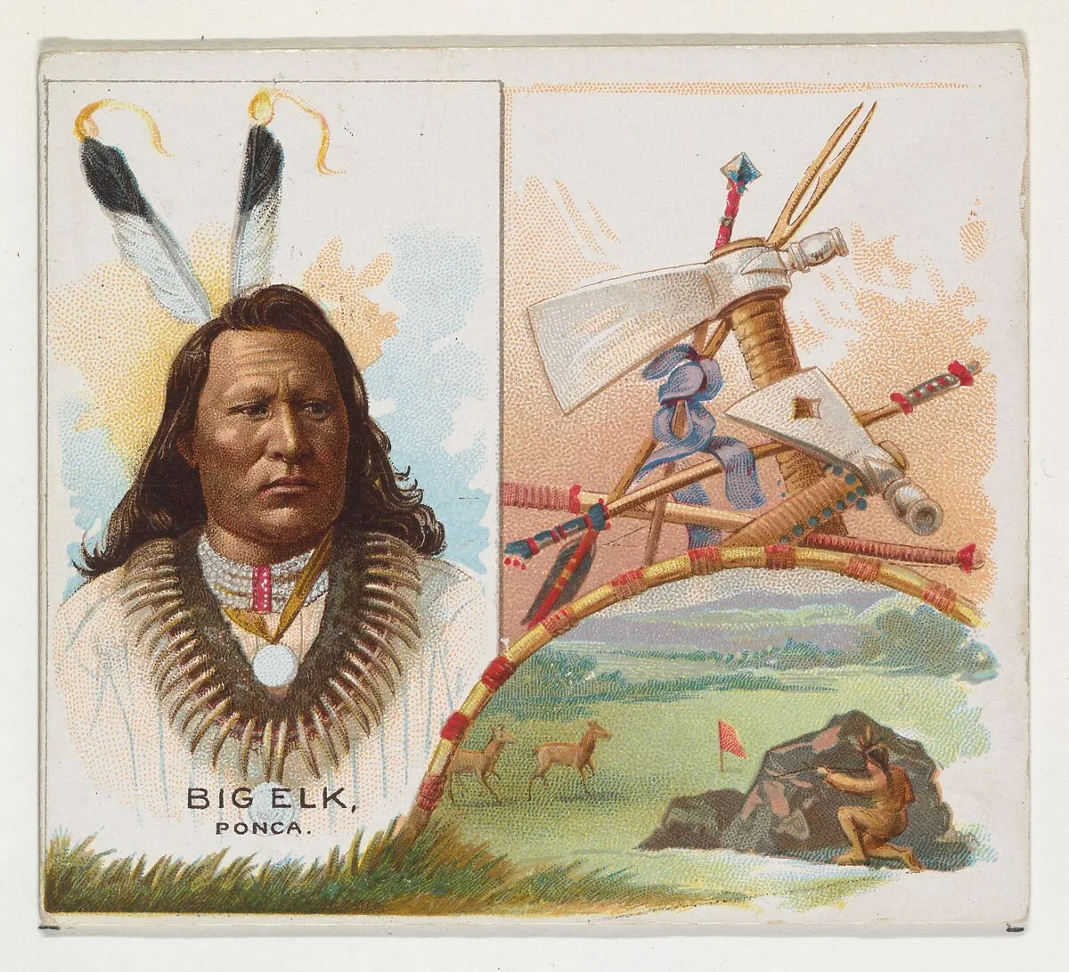 Big Elk, Ponca, from the American Indian Chiefs series (N36) for Allen & Ginter Cigarettes — Allen & Ginter